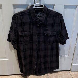 Harley-Davidson Dark Plaid Button Down Shirt